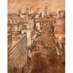 Sajjad Ahmed, 18 x 24 inch, Oil On Canvas, Cityscape Painting, AC-SJJ-010 Sajjad Ahmed, 18 x 24 inch, Oil On Canvas, Cityscape Painting, AC-SJJ-010